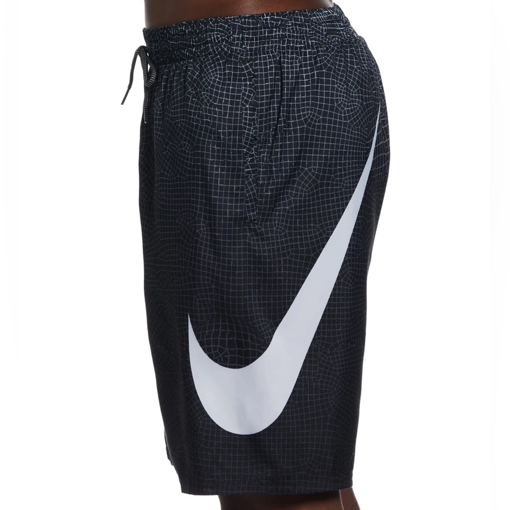 Black Grid Swoosh Volley Hybrid Swim Trunks / Shorts - Sizes S Small NEW